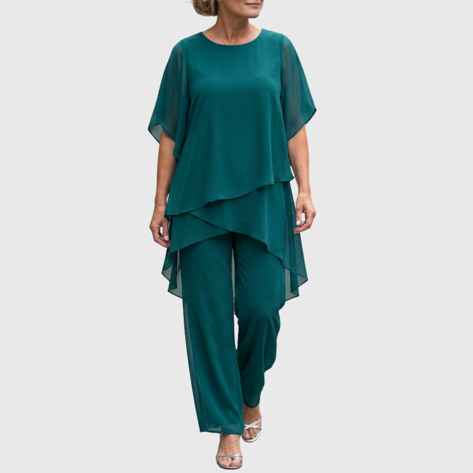 Linda | Suit with draped palazzo pants - Eliza-Warszawa