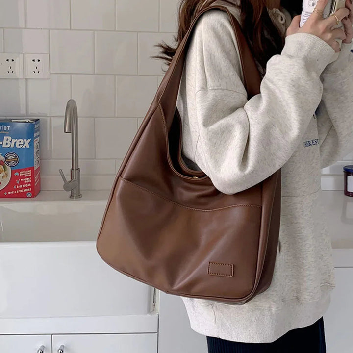 Liv™ - Casual Leather Hobo Bag - Eliza-Warszawa