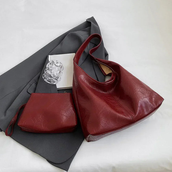 Liv™ - Casual Leather Hobo Bag - Eliza-Warszawa