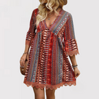 MELINA™ – Boho Charm V-Neck Dress - Eliza-Warszawa