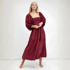 MOIRA™ - Comfy Floral Lantern Sleeve Square Neck Maxi Dress - Eliza-Warszawa