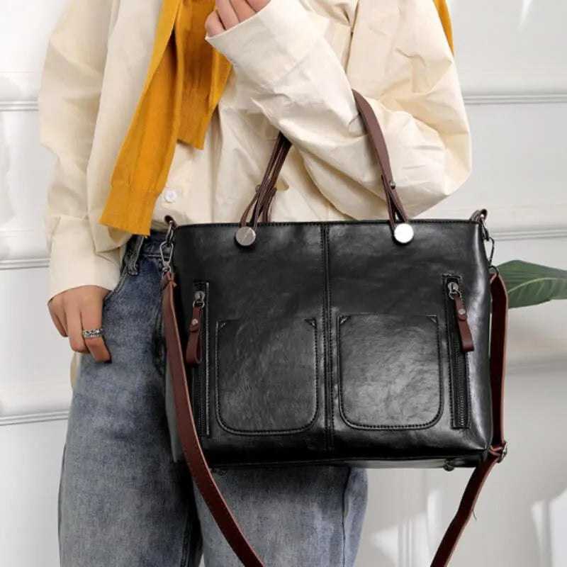 Maelis™ - Stylish Leather Shoulder Bag - Eliza-Warszawa