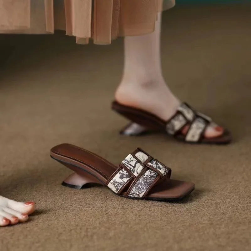 Maren Sculpted Heel Slide Sandals - Eliza-Warszawa