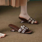 Maren Sculpted Heel Slide Sandals - Eliza-Warszawa