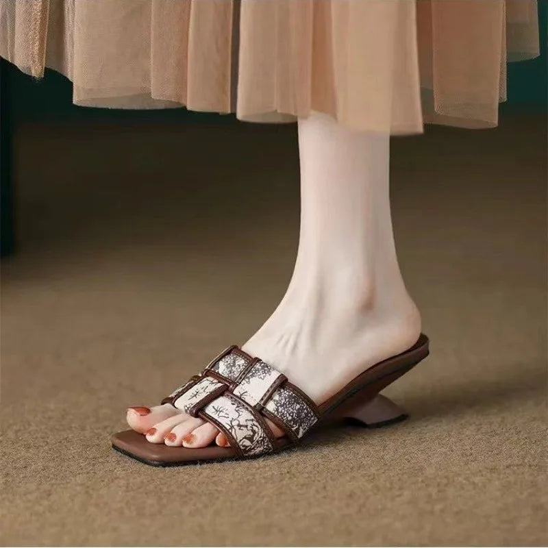 Maren Sculpted Heel Slide Sandals - Eliza-Warszawa
