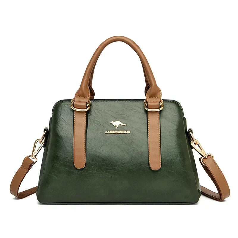 Maria™ – Burgundy Double Handle Handbag - Eliza-Warszawa