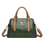 Maria™ – Burgundy Double Handle Handbag - Eliza-Warszawa