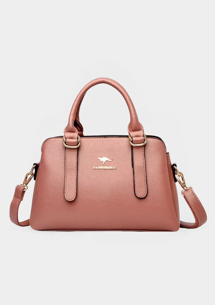 Maria™ – Burgundy Double Handle Handbag - Eliza-Warszawa