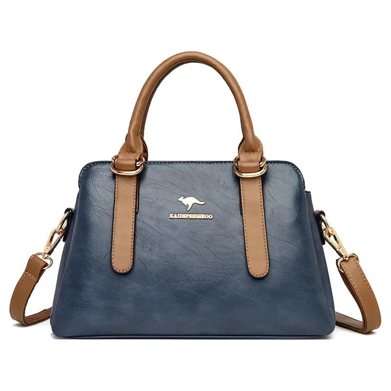 Maria™ – Burgundy Double Handle Handbag - Eliza-Warszawa