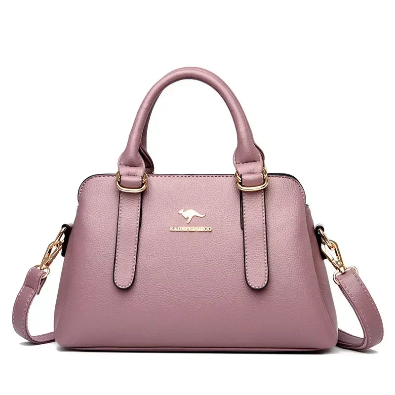 Maria™ – Burgundy Double Handle Handbag - Eliza-Warszawa