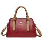 Maria™ – Burgundy Double Handle Handbag - Eliza-Warszawa