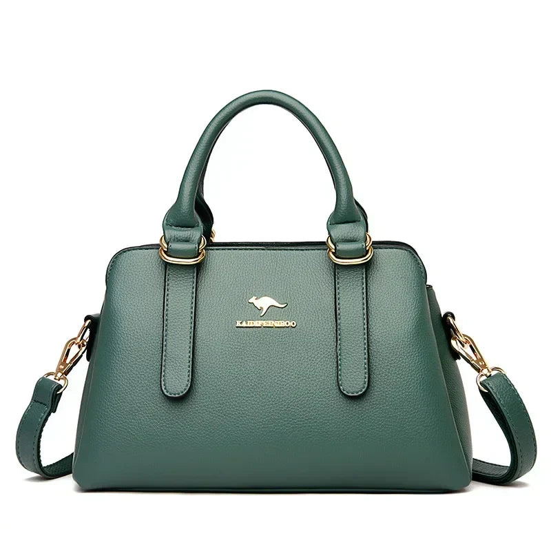 Maria™ – Burgundy Double Handle Handbag - Eliza-Warszawa
