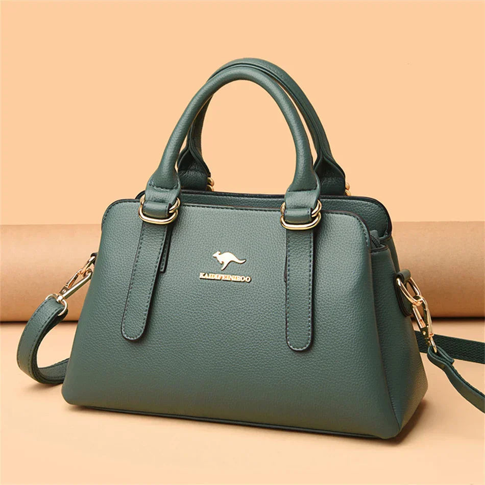 Maria™ – Burgundy Double Handle Handbag - Eliza-Warszawa