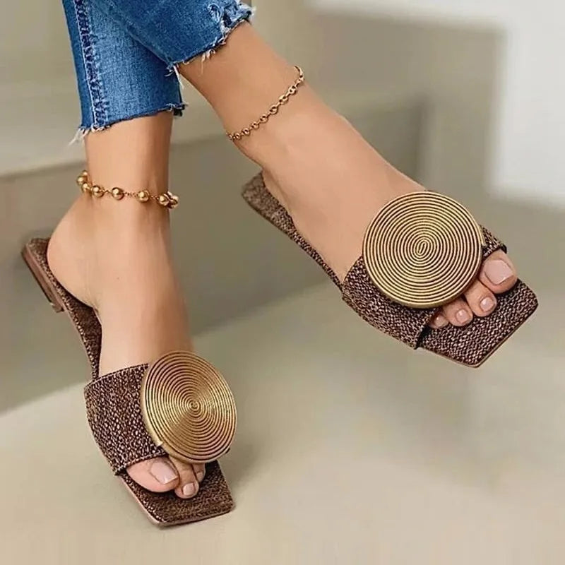 Maribel Woven Slides - Eliza-Warszawa