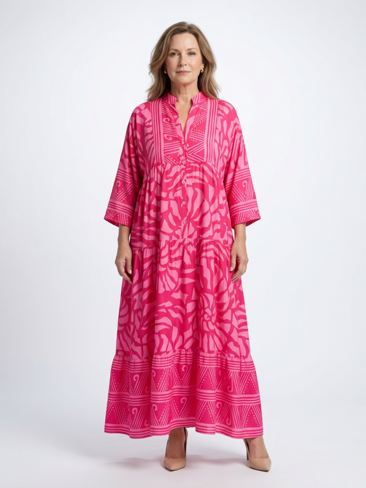 Marielle | Midi Dress with Buttons - Eliza-Warszawa