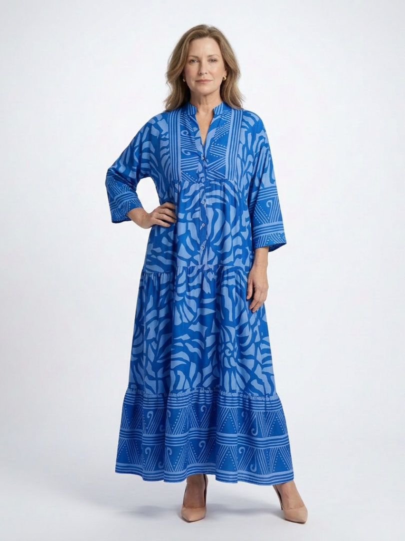 Marielle | Midi Dress with Buttons - Eliza-Warszawa