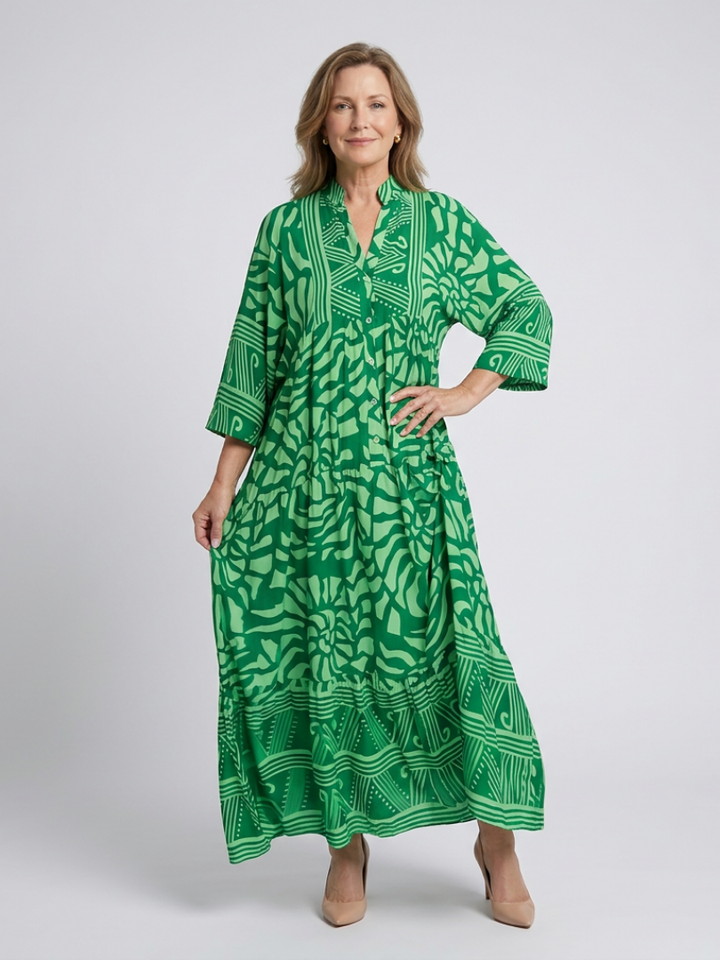 Marielle | Midi Dress with Buttons - Eliza-Warszawa