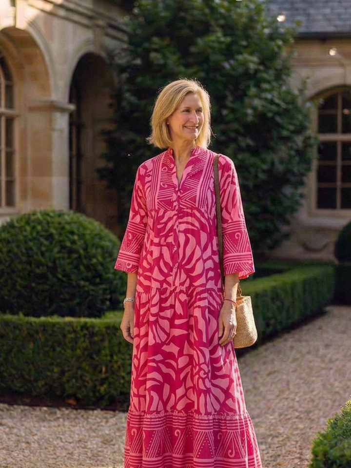 Marielle | Midi Dress with Buttons - Eliza-Warszawa