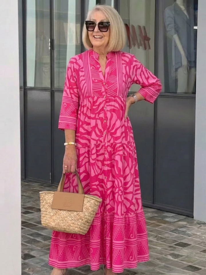 Marielle | Midi Dress with Buttons - Eliza-Warszawa