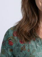 Marina | Floral Maxi Dress with V-Neck and 3/4 Sleeves - Eliza-Warszawa