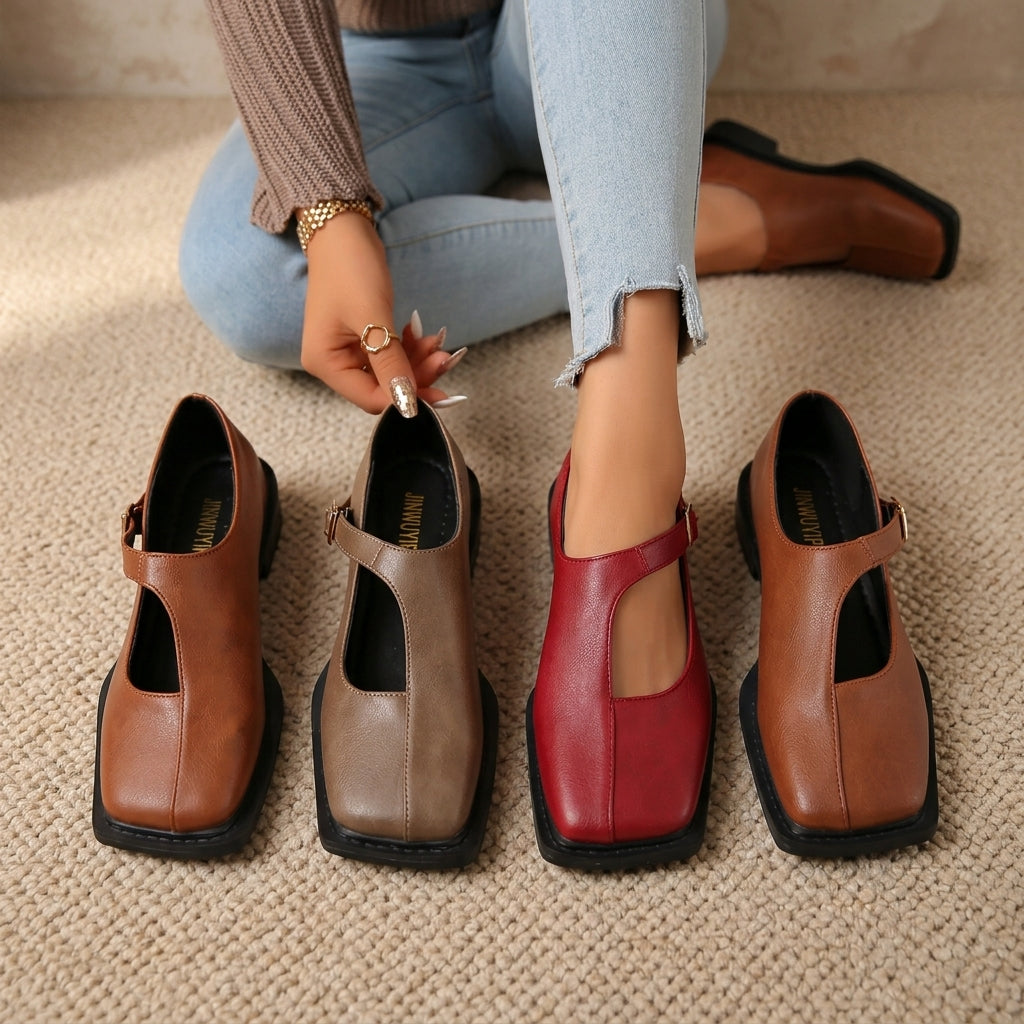 Maura Square Toe Flats - Eliza-Warszawa