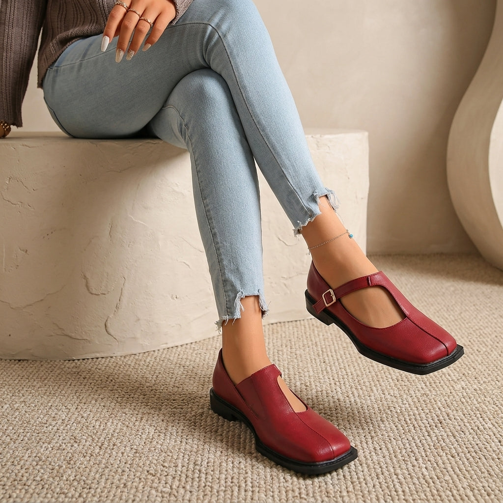 Maura Square Toe Flats - Eliza-Warszawa