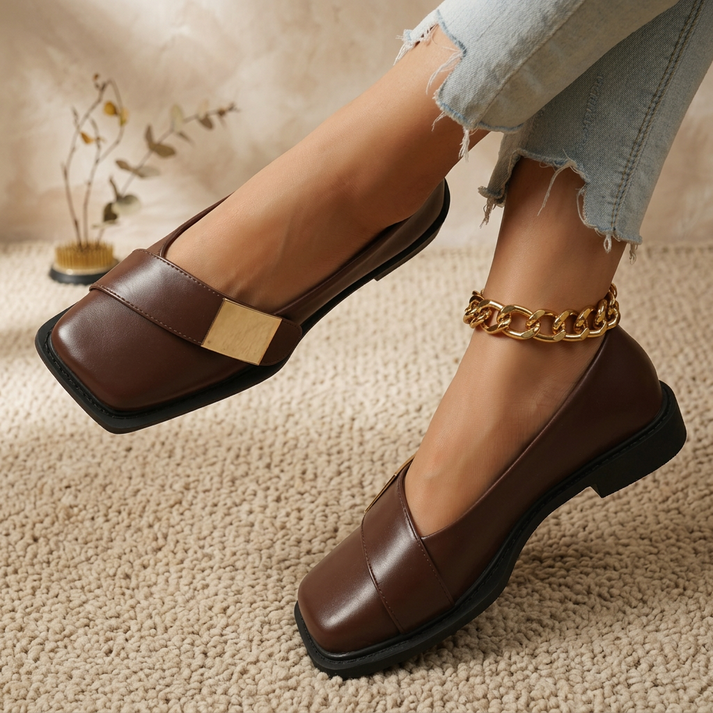 Molly Square Toe Flats - Eliza-Warszawa