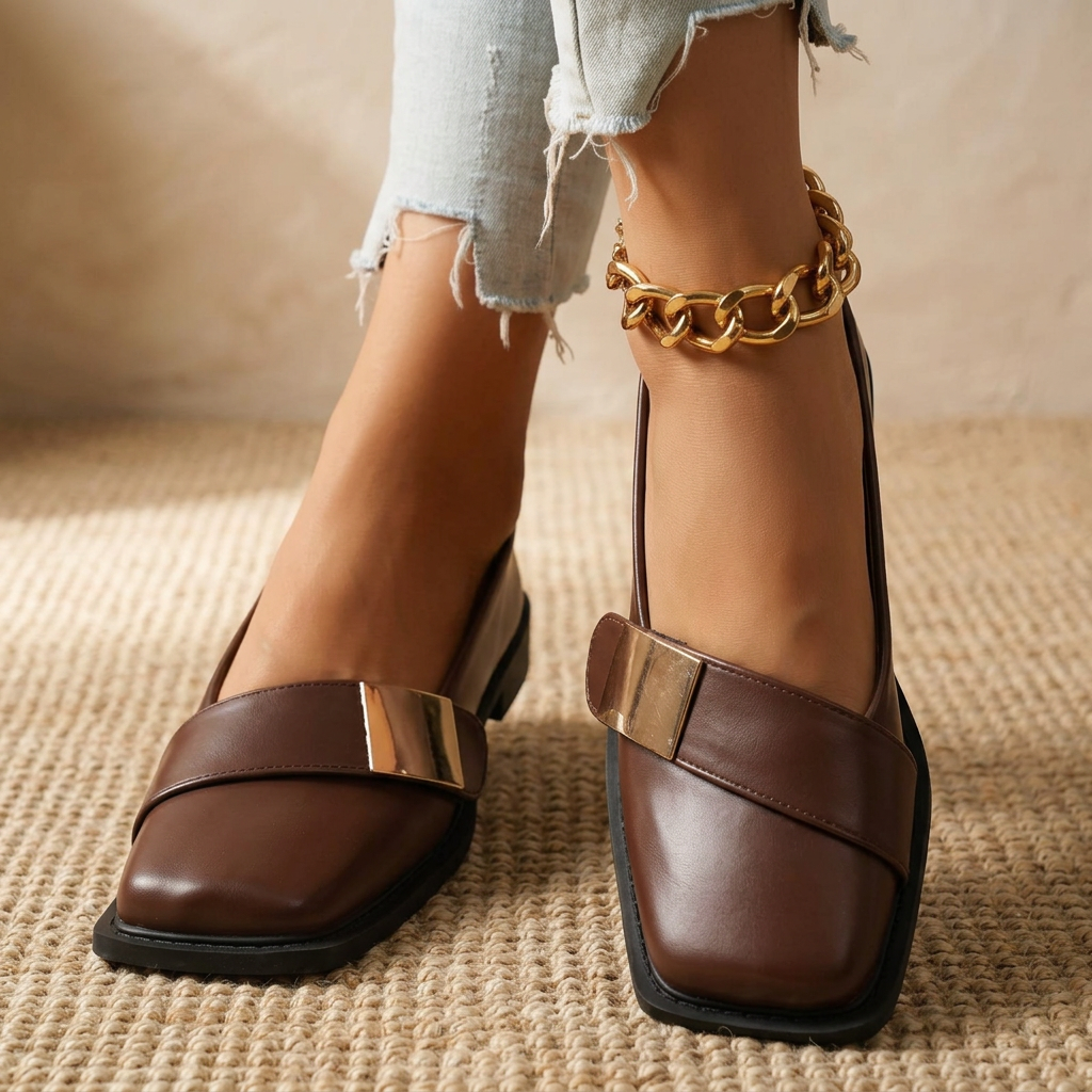 Molly Square Toe Flats - Eliza-Warszawa