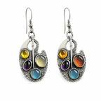 Multicoloured Stone Vintage Earrings
