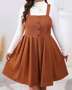 NADELEINE™ - Casual Plus Size Pleated A-Line Sleeveless Mini Dress - Eliza-Warszawa