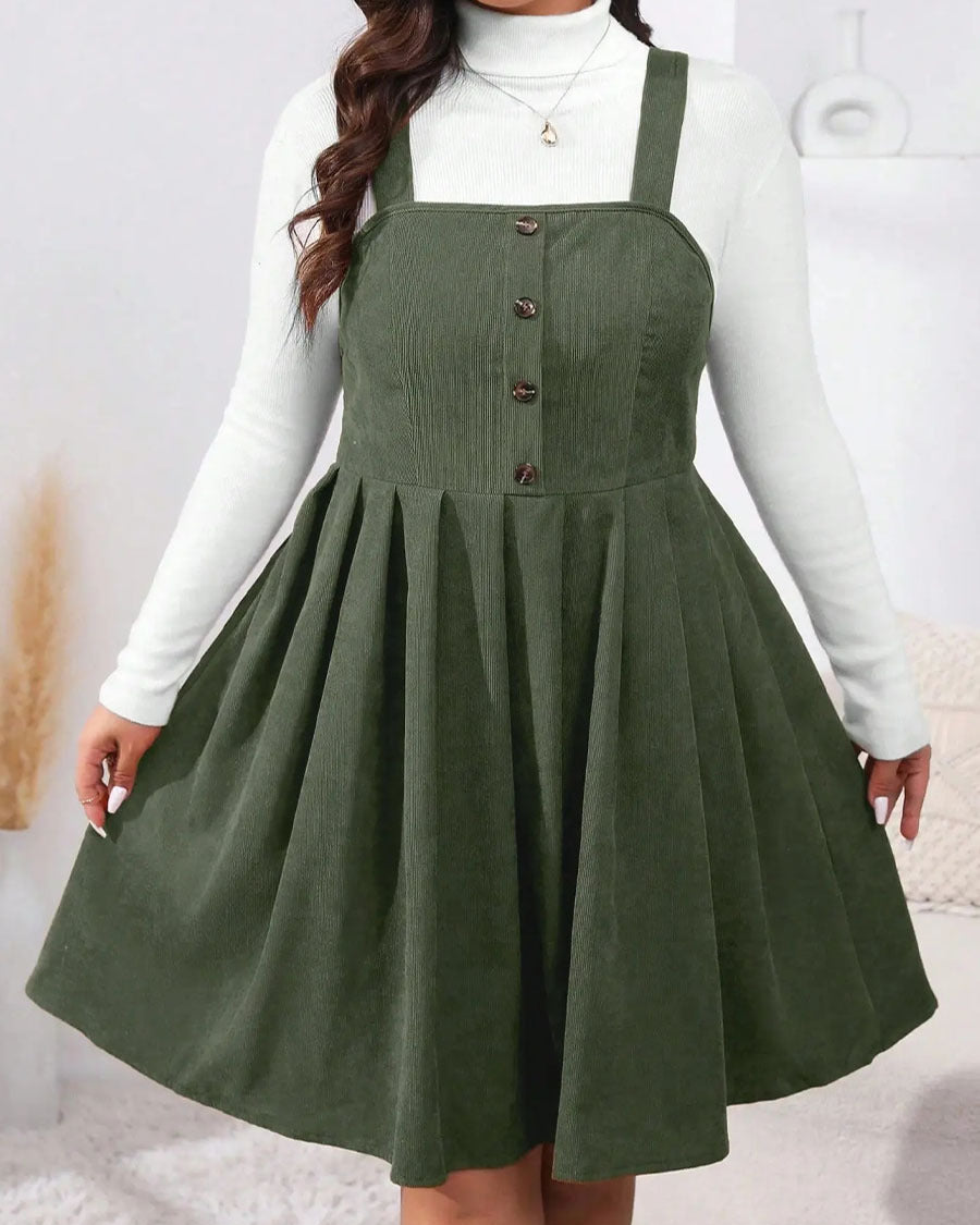 NADELEINE™ - Casual Plus Size Pleated A-Line Sleeveless Mini Dress - Eliza-Warszawa