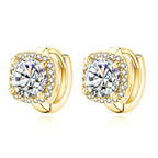 Nadine square earrings | White Gold - Eliza-Warszawa