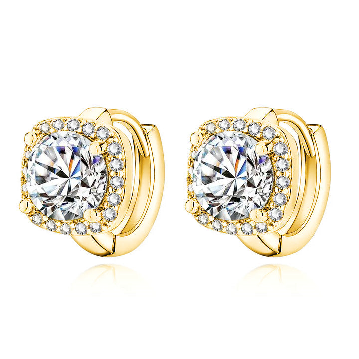 Nadine square earrings | White Gold - Eliza-Warszawa