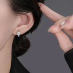 Nadine square earrings | White Gold - Eliza-Warszawa