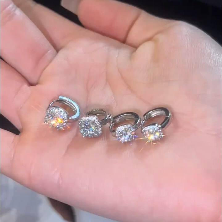 Nadine square earrings | White Gold - Eliza-Warszawa