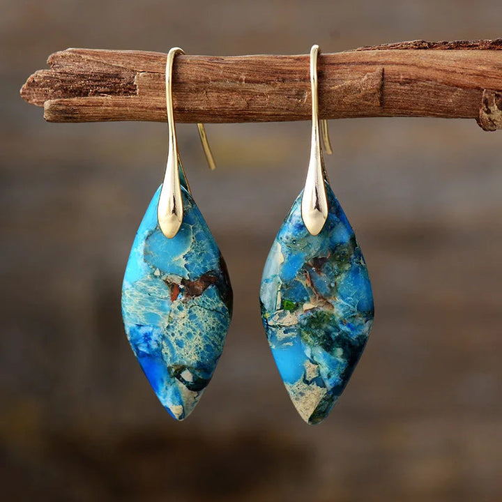 Natural Stone Teardrop Earrings