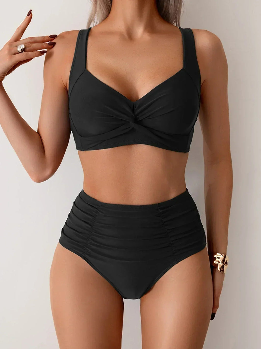 Nicoletta | Bandeau Bikini with Gathered Fabric - Eliza-Warszawa