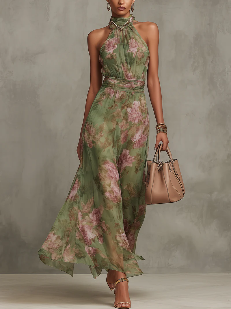 Nora | Elegant Floral Dress - Eliza-Warszawa