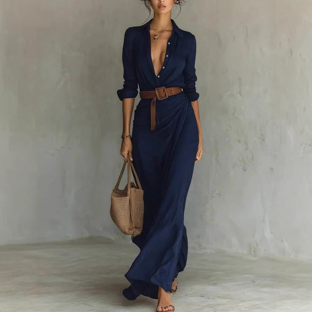 Susan | Elegant Maxi Dress with Adjustable Waist - Eliza-Warszawa