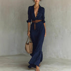 Susan | Elegant Maxi Dress with Adjustable Waist - Eliza-Warszawa
