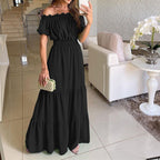 Lara™ | Off Shoulder Flowing Maxi Dress - Eliza-Warszawa