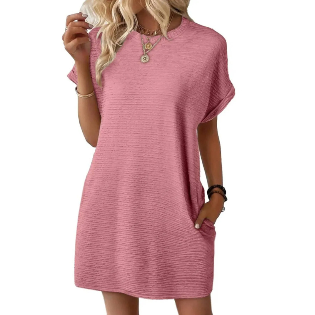 Olivia | Casual Minimalist Round Neck Effortless Summer Dress - Eliza-Warszawa