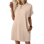 Olivia | Casual Minimalist Round Neck Effortless Summer Dress - Eliza-Warszawa