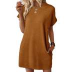 Olivia | Casual Minimalist Round Neck Effortless Summer Dress - Eliza-Warszawa