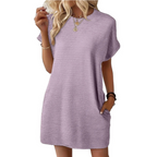 Olivia | Casual Minimalist Round Neck Effortless Summer Dress - Eliza-Warszawa