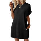 Olivia | Casual Minimalist Round Neck Effortless Summer Dress - Eliza-Warszawa