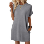 Olivia | Casual Minimalist Round Neck Effortless Summer Dress - Eliza-Warszawa