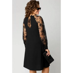 Olivia | Elegant A-Line Plus Size Dress with Lace Sleeves - Eliza-Warszawa