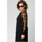 Olivia | Elegant A-Line Plus Size Dress with Lace Sleeves - Eliza-Warszawa