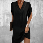 Olivia | Elegant V-Neck Flattering Fit Summer Dress for Weddings - Eliza-Warszawa